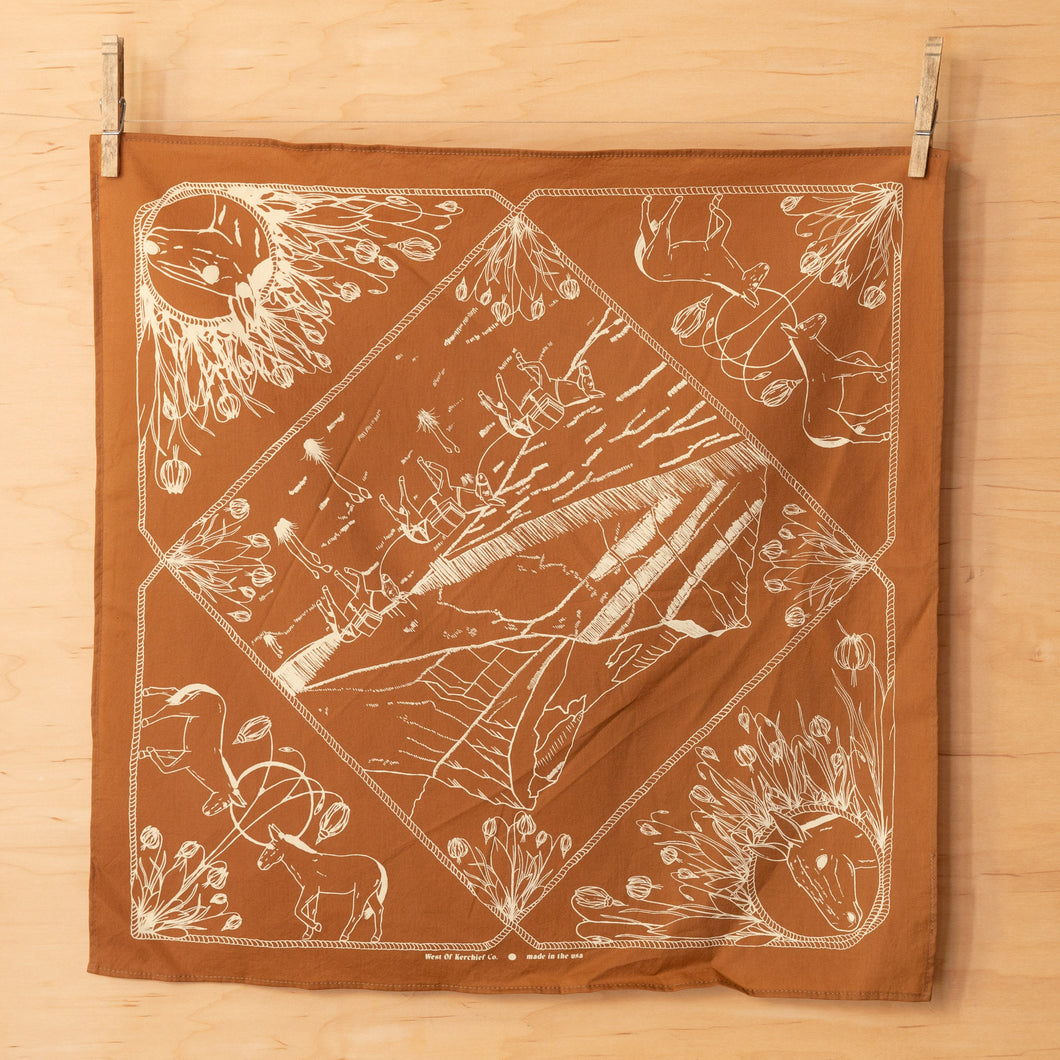 The Mule Train Bandana Mud Puddle with White Ink V1